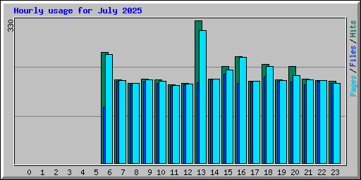Hourly usage for July 2025