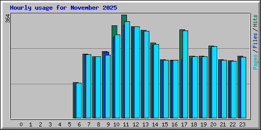 Hourly usage for November 2025